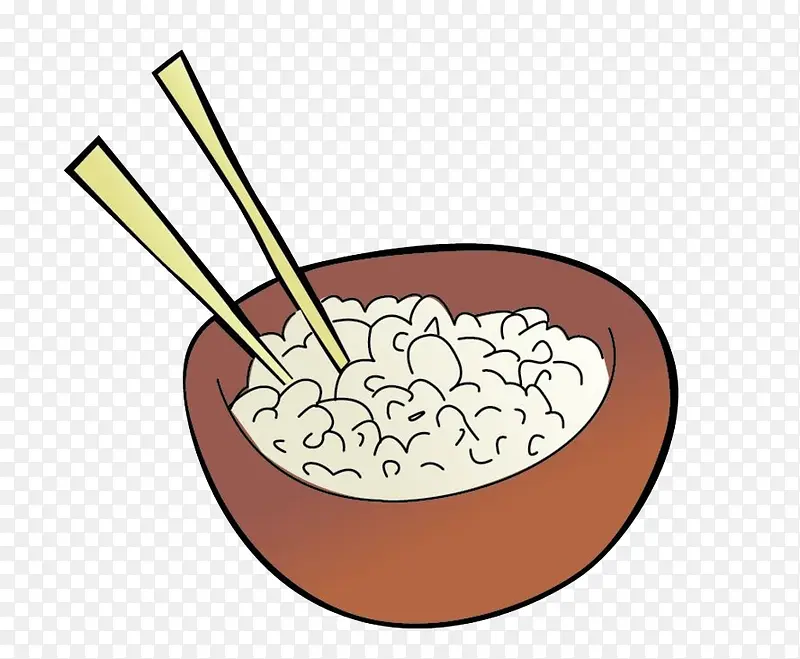 手绘米饭食物