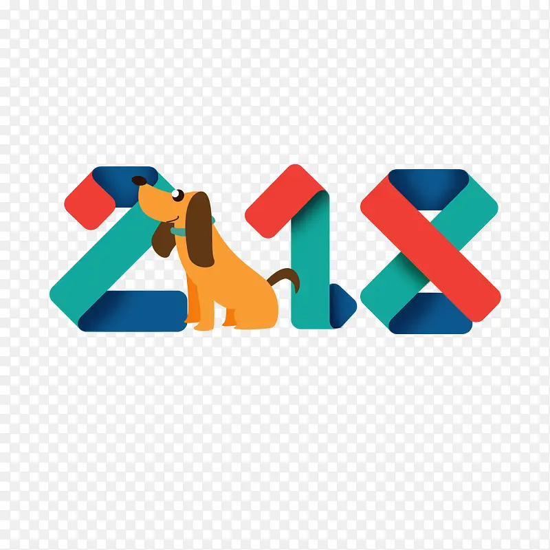 彩色折叠2018字体设计