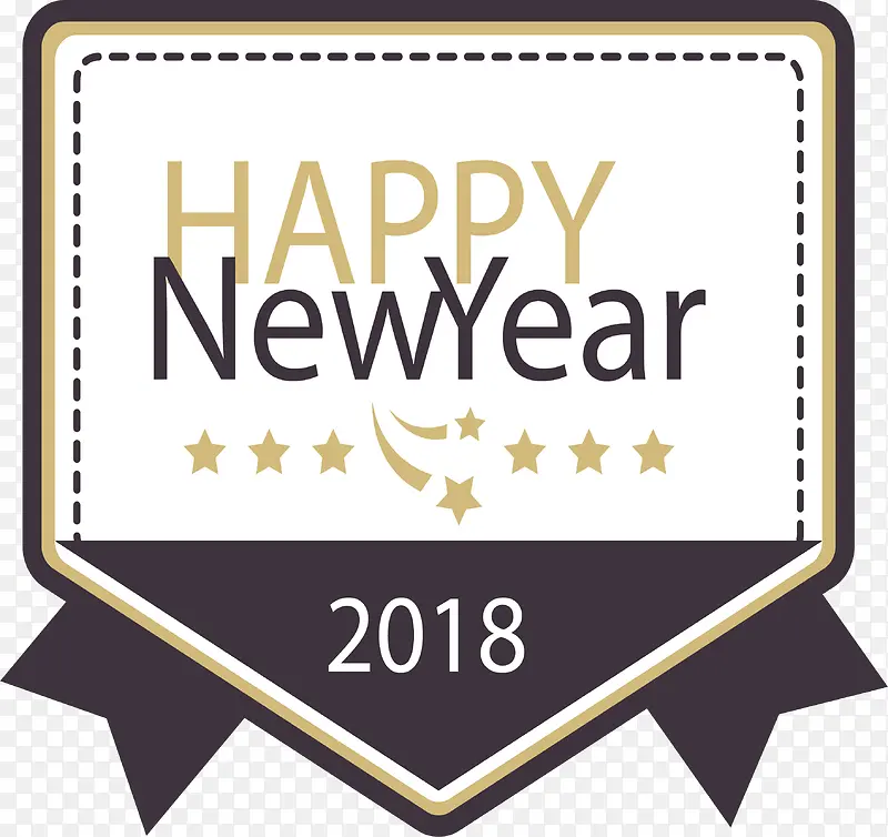 五边形新年标签