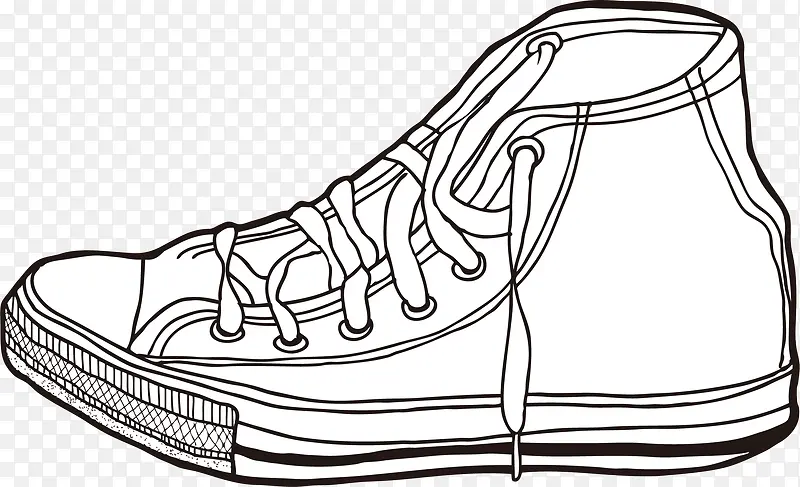 学生帆布鞋素描画