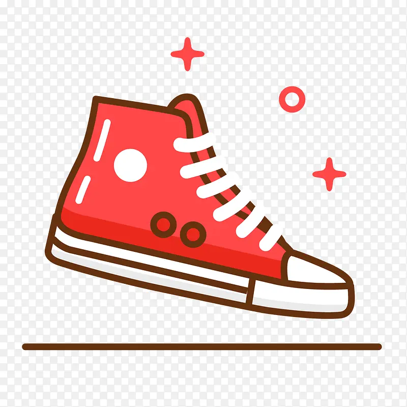 红色手绘鞋子卡通插画