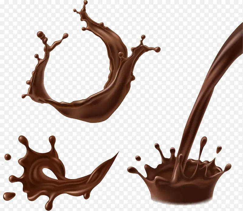 矢量手绘巧克力液体