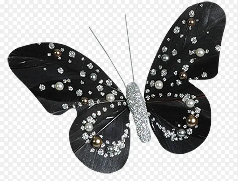 带珍珠的黑蝴蝶