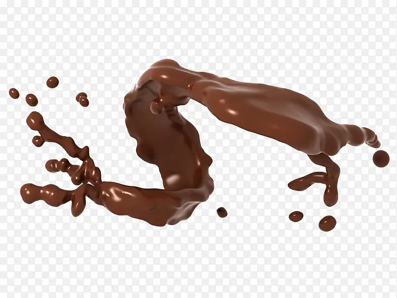 棕色飞溅的巧克力浆
