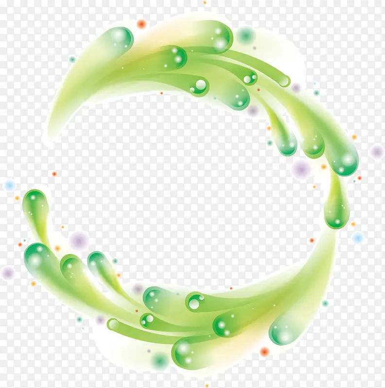 绿色圆形泡泡素材