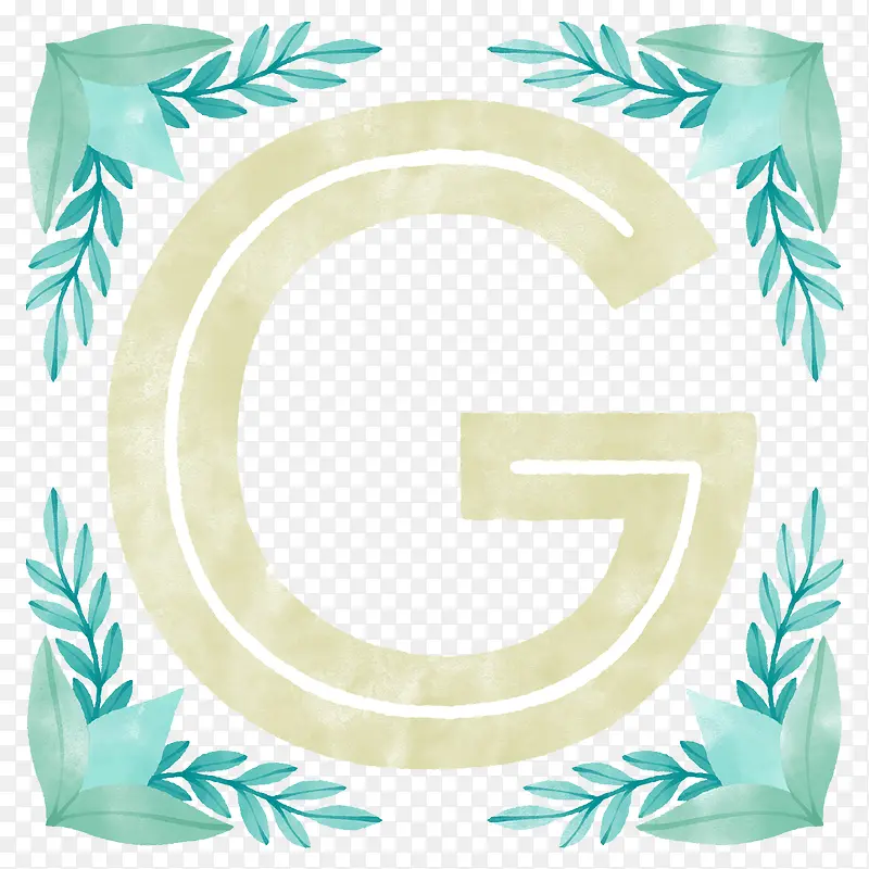 绿色植物中间的字母G