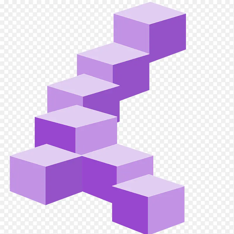 卡通立体紫色阶梯