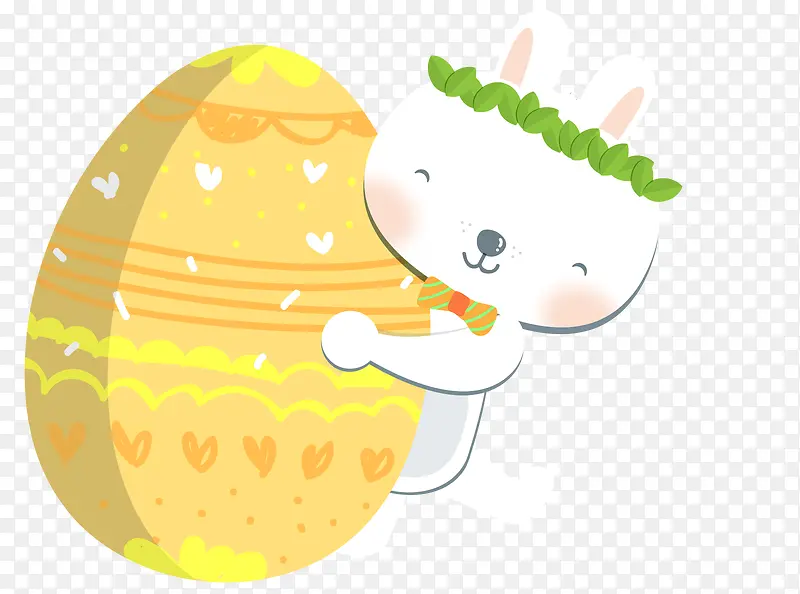 抱着彩蛋的小白兔