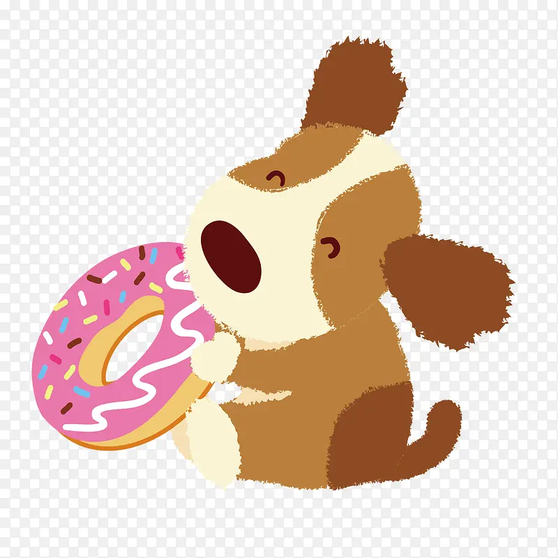 小狗吃甜甜圈