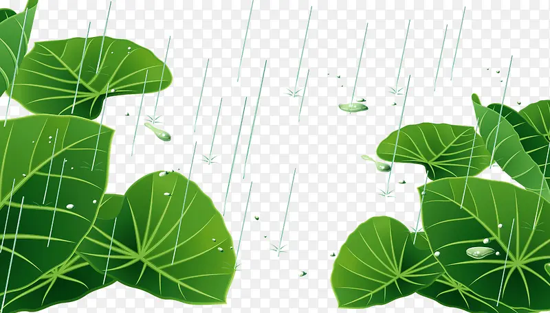 中国传统节气雨水海报装饰