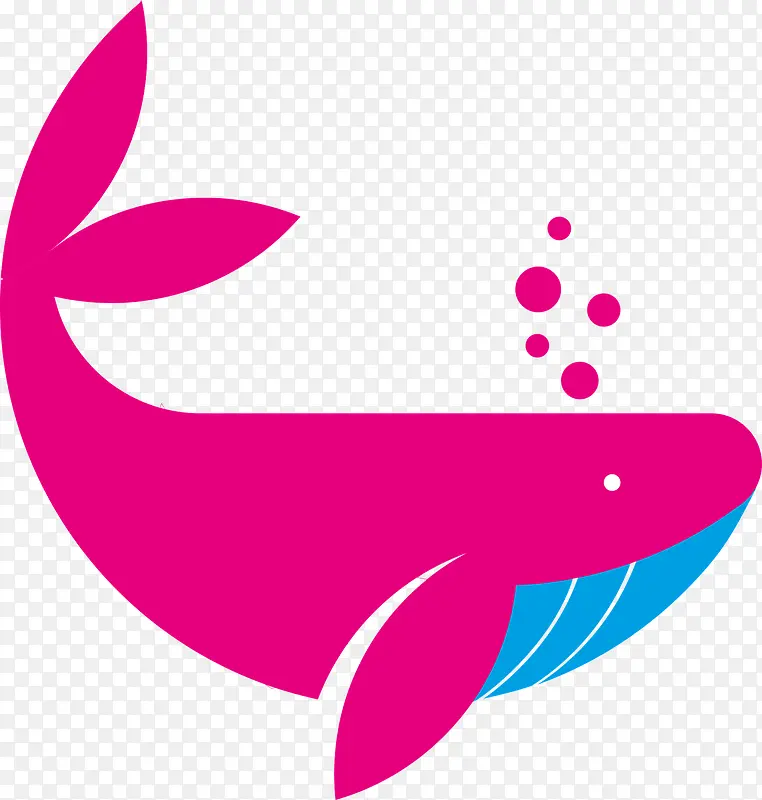 粉色创意手绘的鲸鱼
