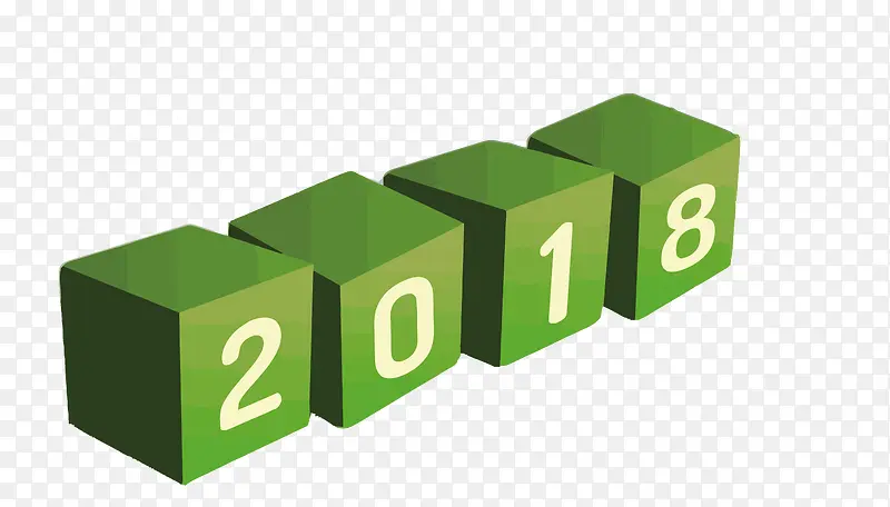 矢量绿色方块2018