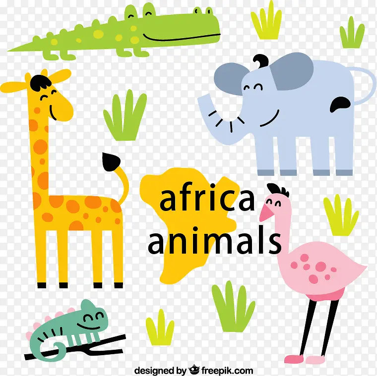 非洲动物矢量素材下载,