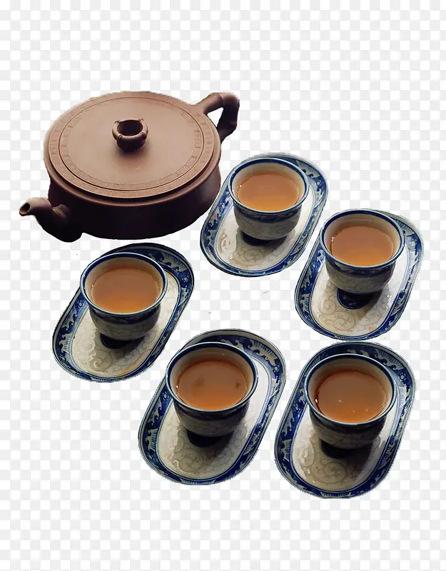 日本茶壶和茶杯套装