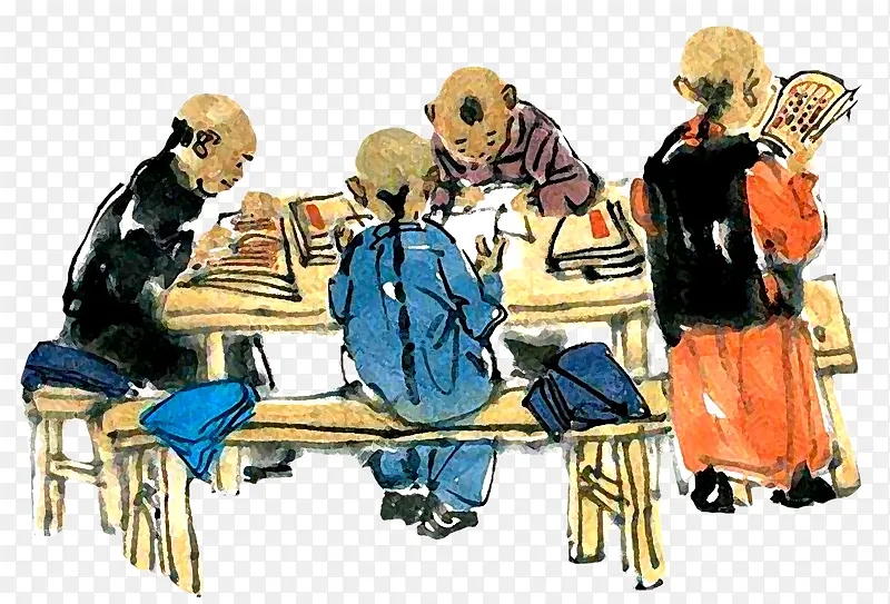 古代学堂读书书童PNG图片素材下载_图片编号ypoejxgq-免抠素材网
