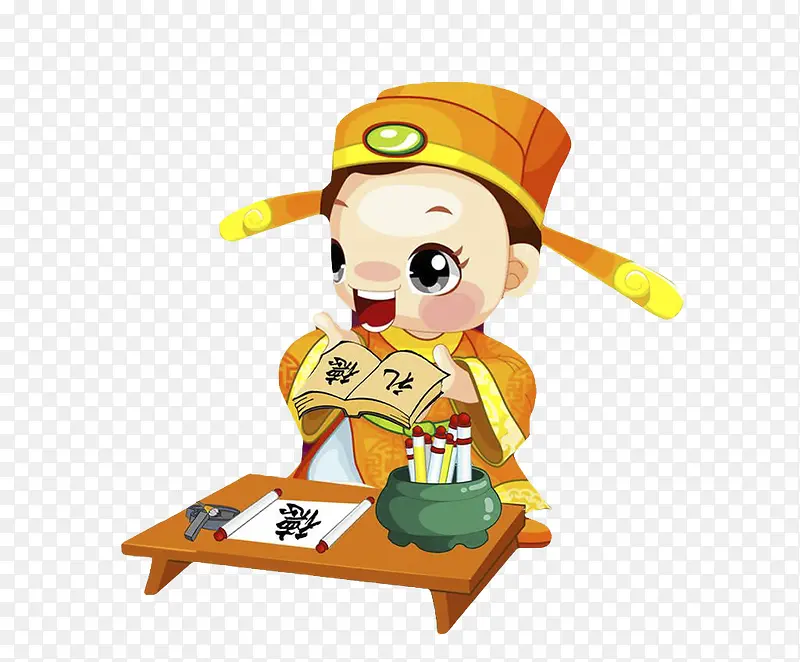 戴官帽的书童