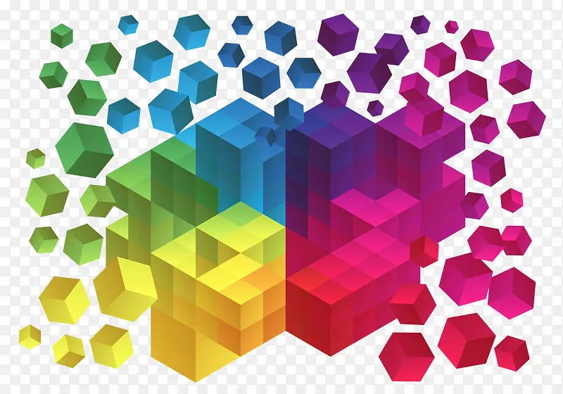 彩色抽象立方体