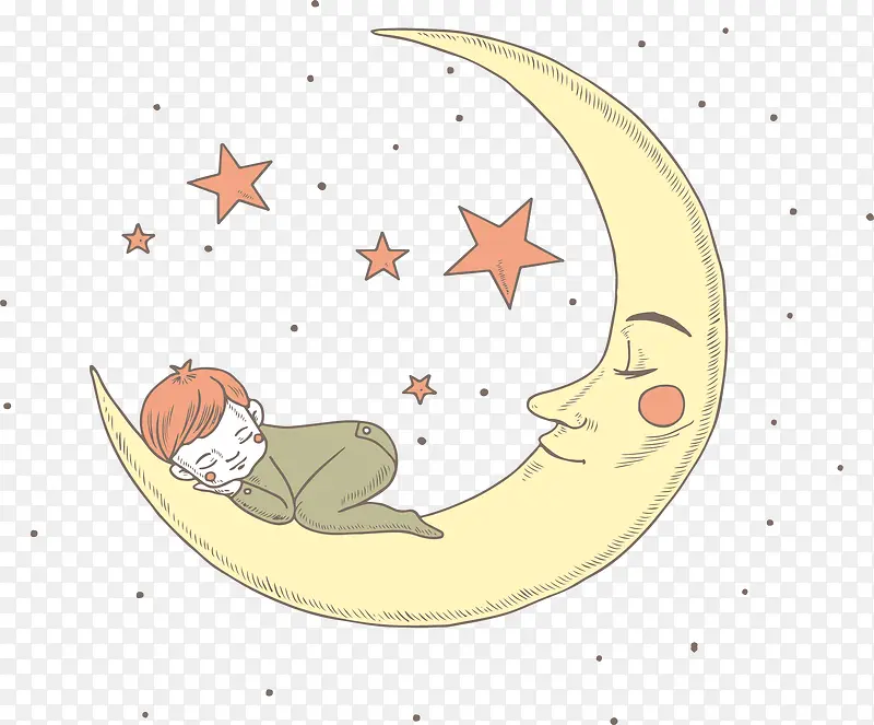 在月亮上酣睡的孩子