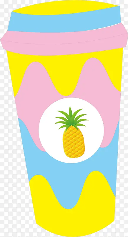 夏季饮料杯装菠萝汁