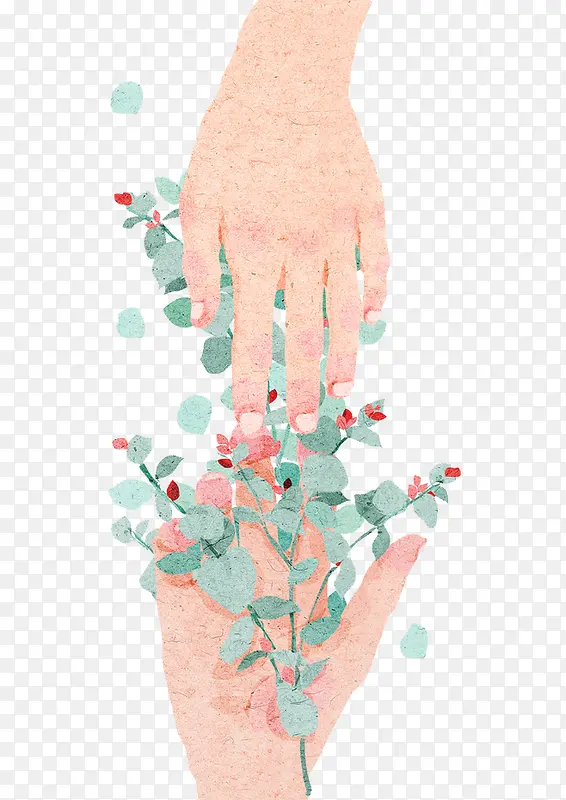 手指与花朵
