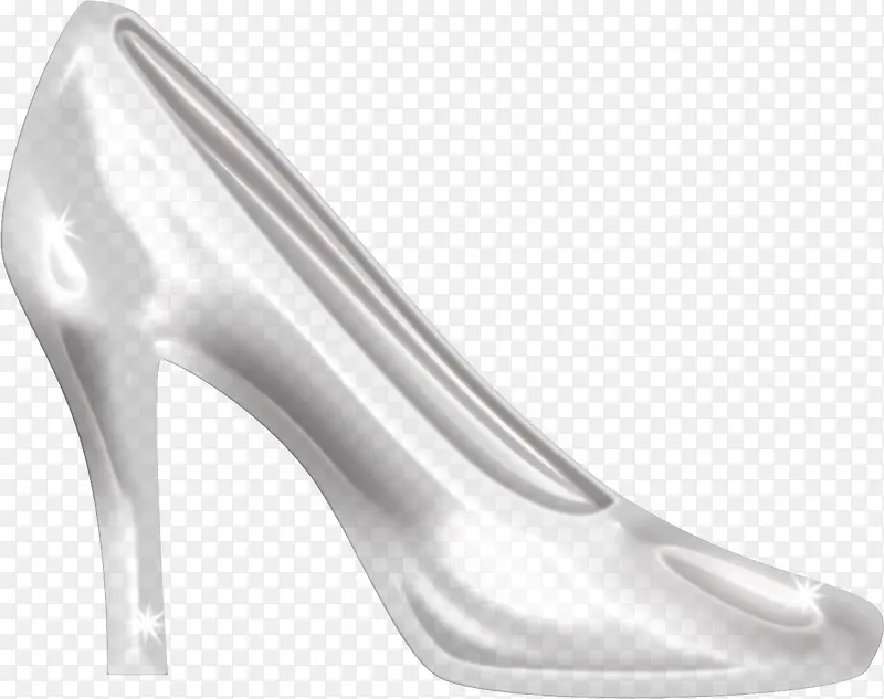 白色透明高跟鞋素材免抠