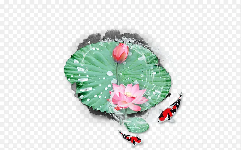 中式鱼戏莲间