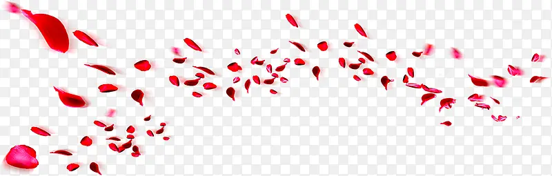 红色漂浮放射花瓣设计