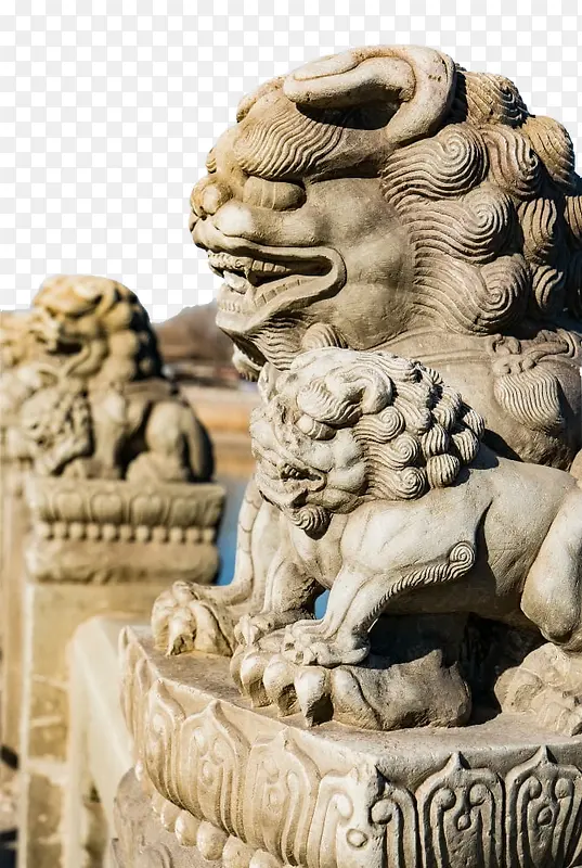 简约装饰石狮子免抠图