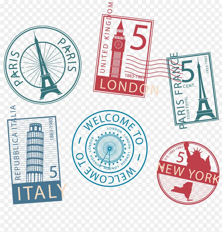 旅游城市纪念邮票