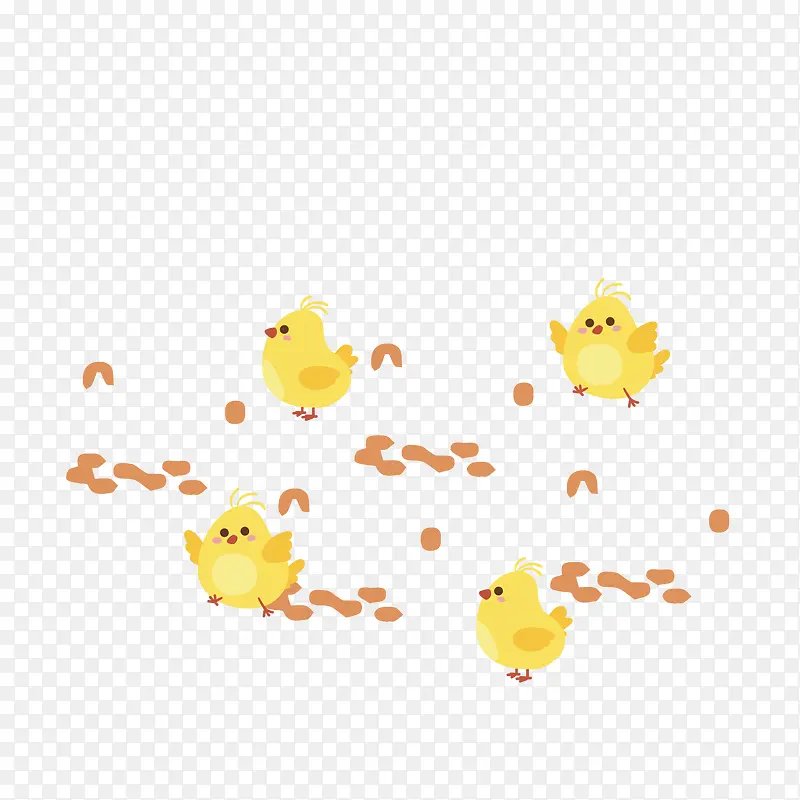 手绘一群快乐的小鸡设计