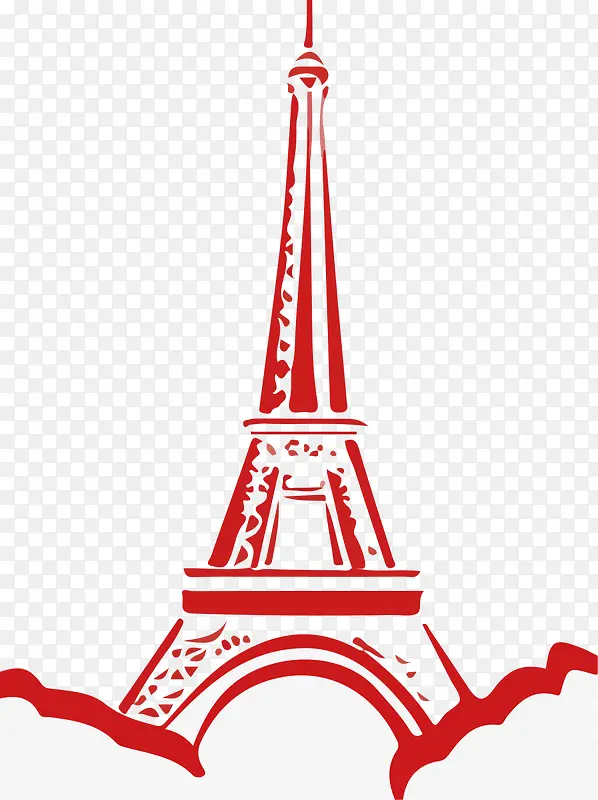 红色巴黎铁塔