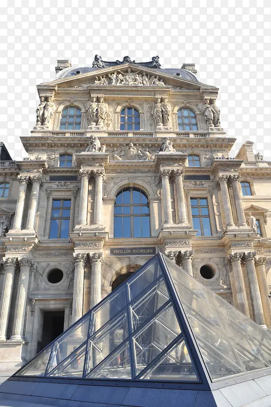 欧洲旅行巴黎卢浮宫免抠图