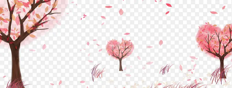 粉色情人节爱心树木