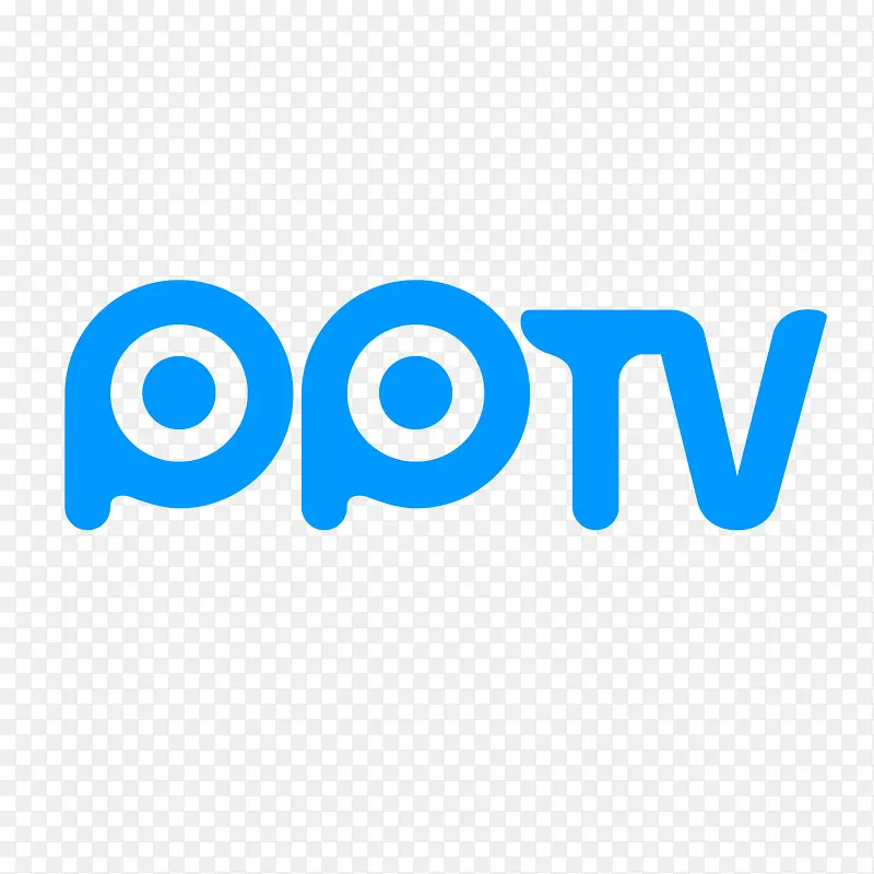 蓝色圆弧pptv图标元素