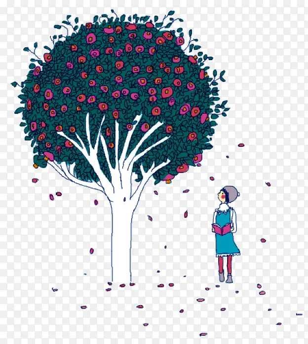 漫画开满花的树