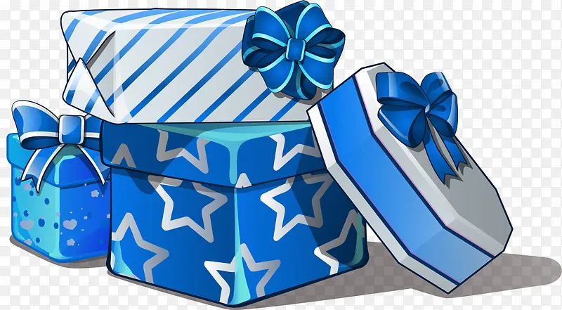 卡通蓝色礼物盒