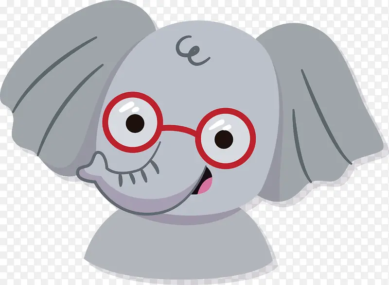 戴眼镜的灰色大象