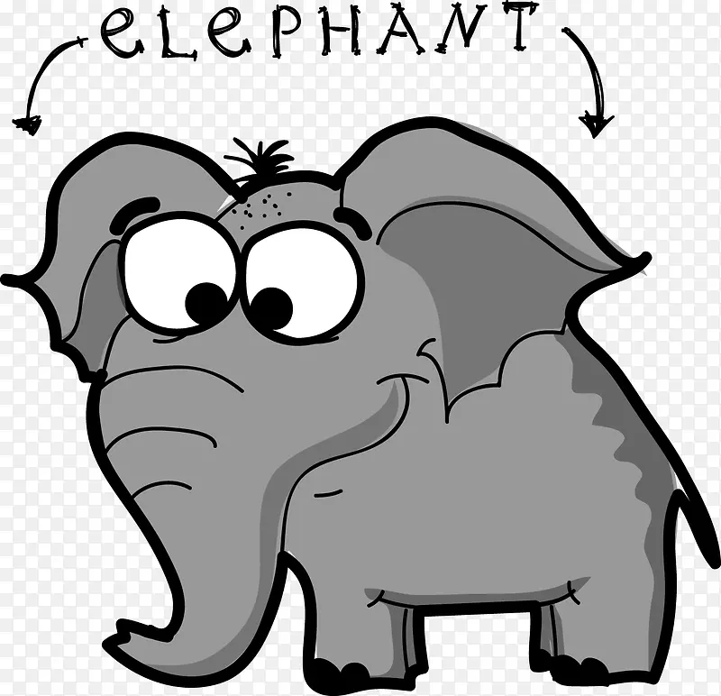 卡通动物可爱大象