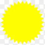 黄色太阳形状贴纸卡通效果