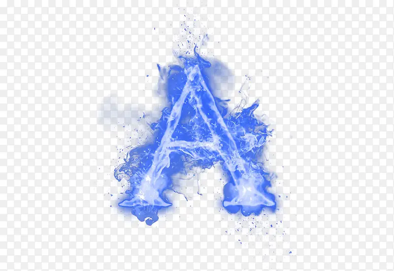 创意蓝色火焰字母A