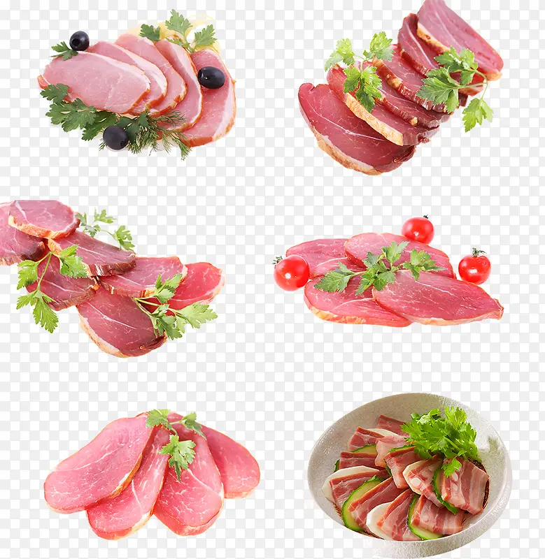 产品实物鲜红腊肉平面装饰
