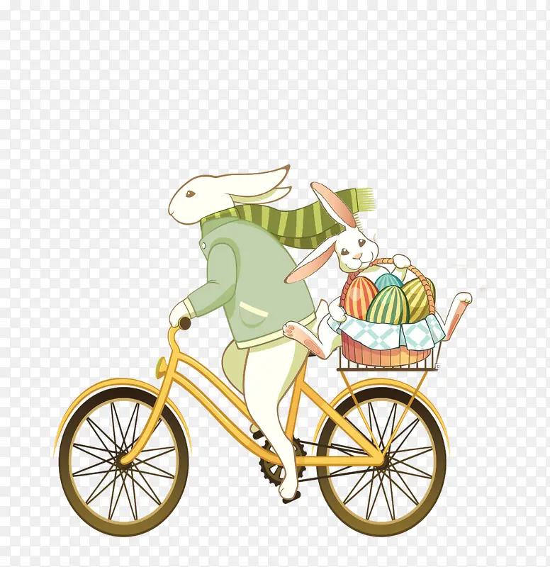 卡通兔子骑车