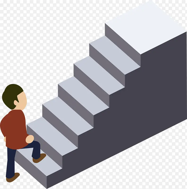 卡通手绘商务人士爬楼PNG图片素材下载_图片编号yznddezy-免抠素材网