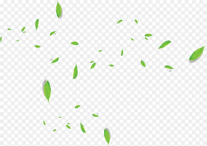 绿色树叶漂浮壁纸背景装饰