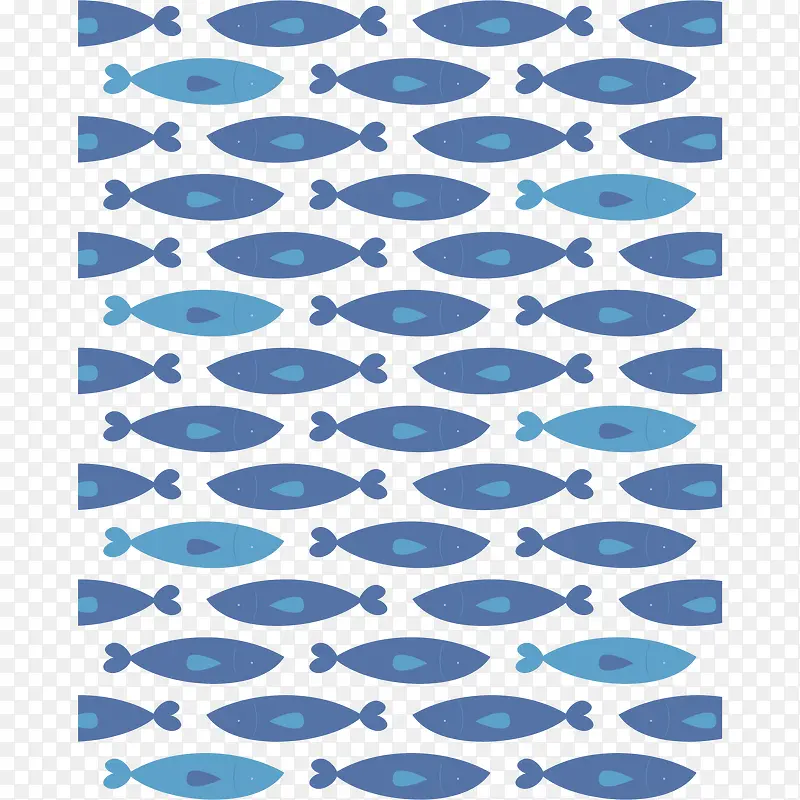 蓝色小鱼海洋花纹