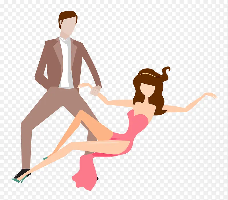 跳舞的男女卡通素材