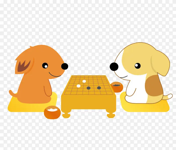 卡通下棋小狗免抠图