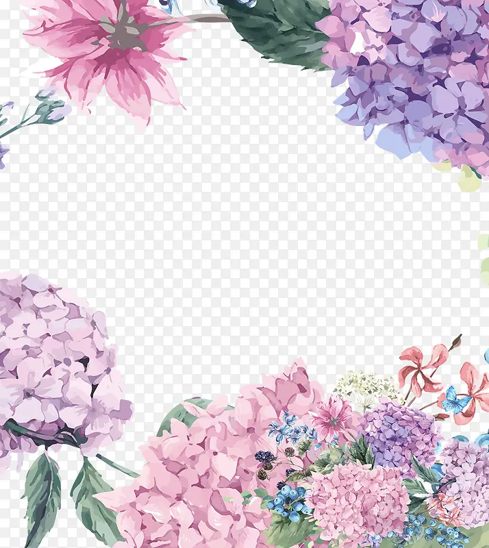 水粉花朵