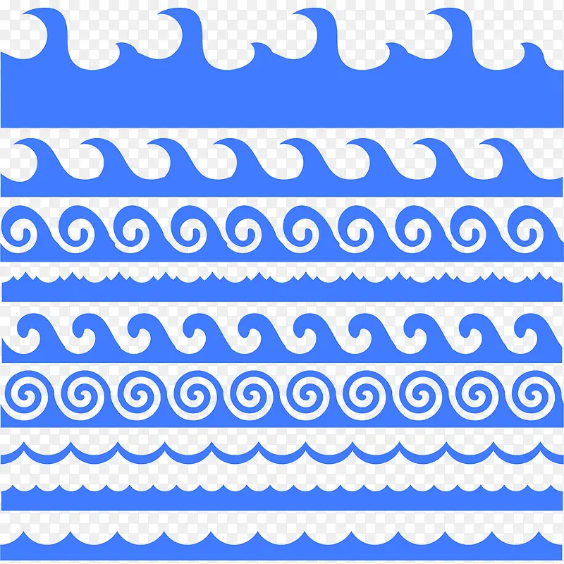 矢量海洋海浪花纹