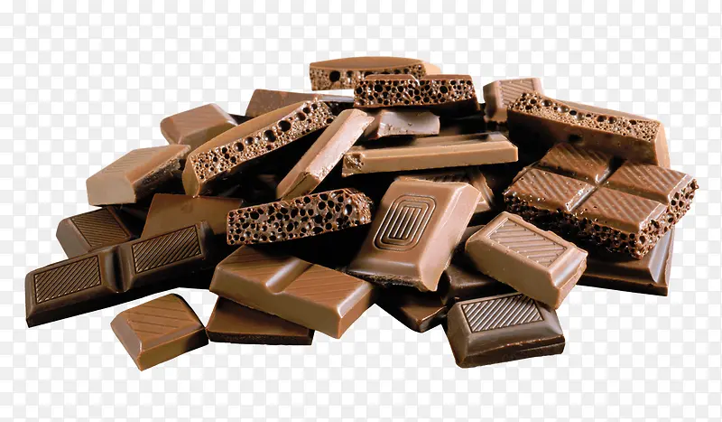 一堆的黑巧克力块